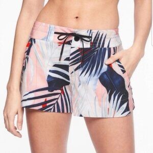 Athleta White Floral Boardshorts